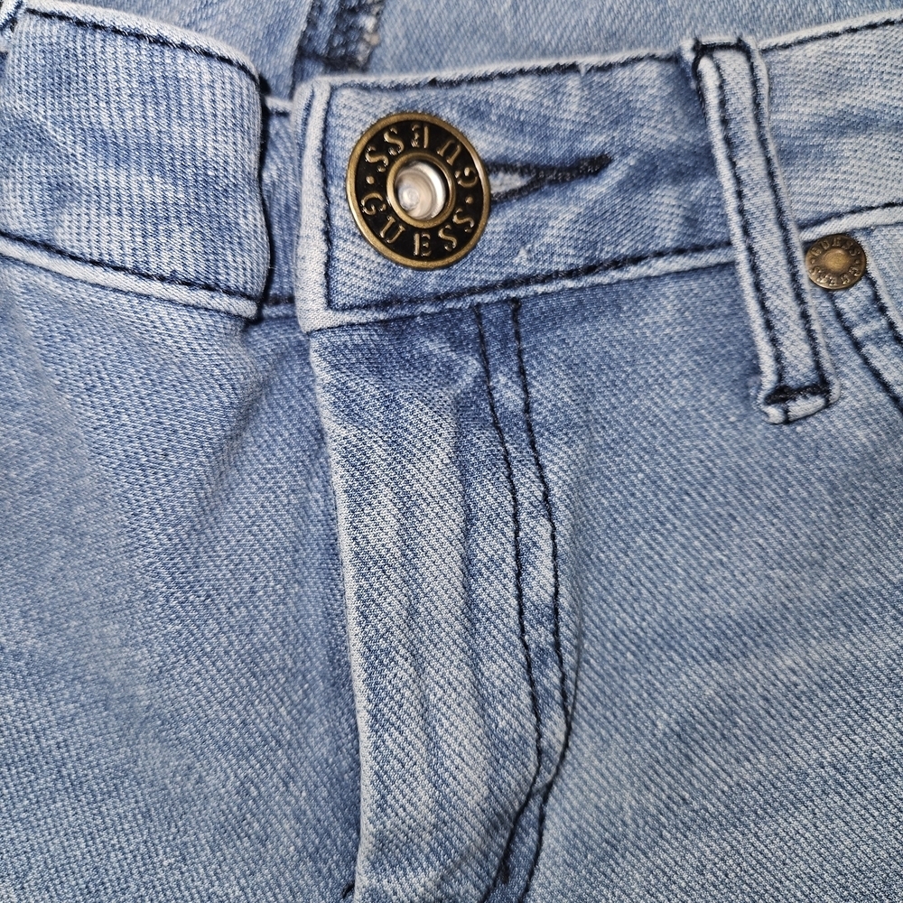 Guess Vintage Straight Leg Jeans Blue Wash US M EU 38 Mexico Faux Front Pockets - Picture 7 of 10